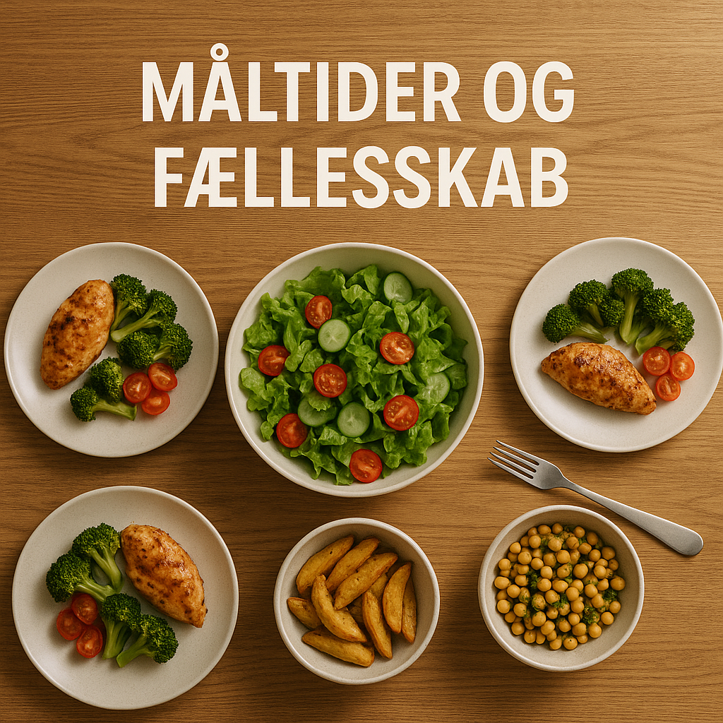Et billede der illustrerer måltid og fællesskaber.